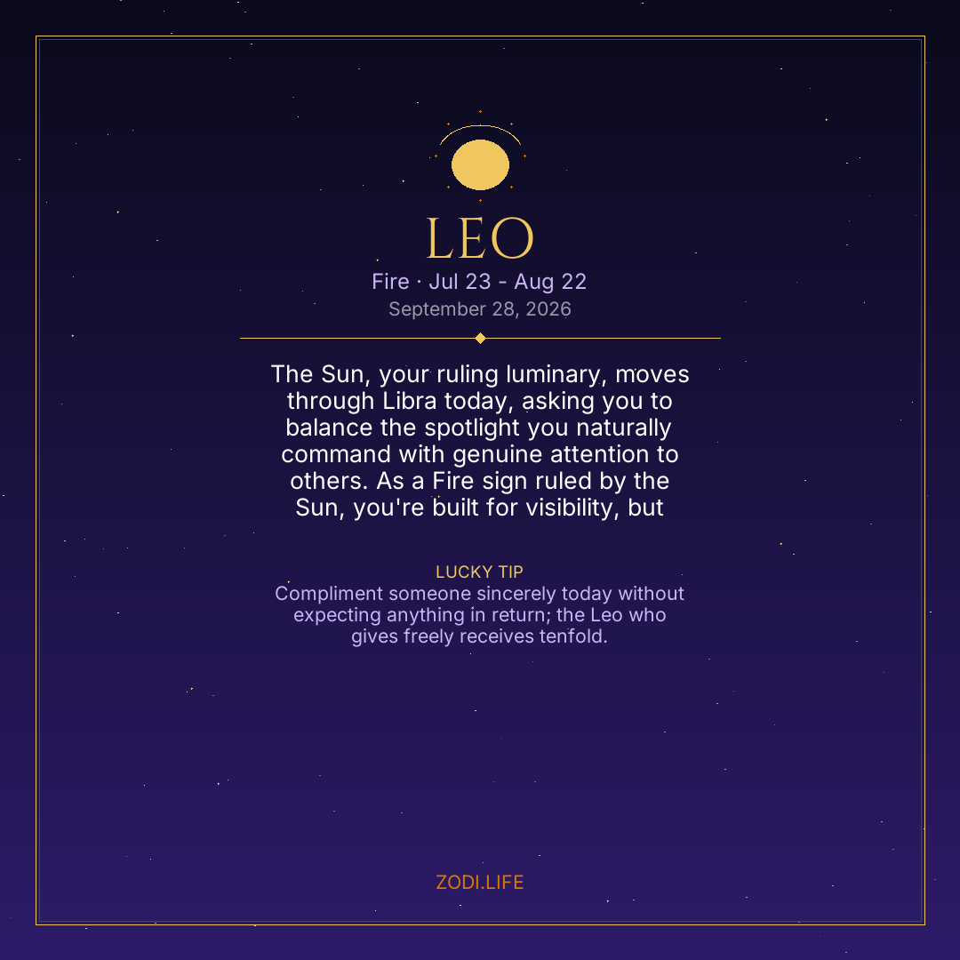 Leo Horoscope September 28, 2026
