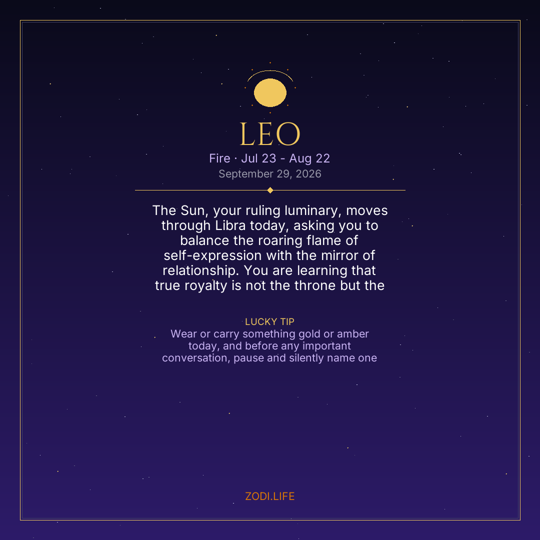 Leo Horoscope September 29, 2026