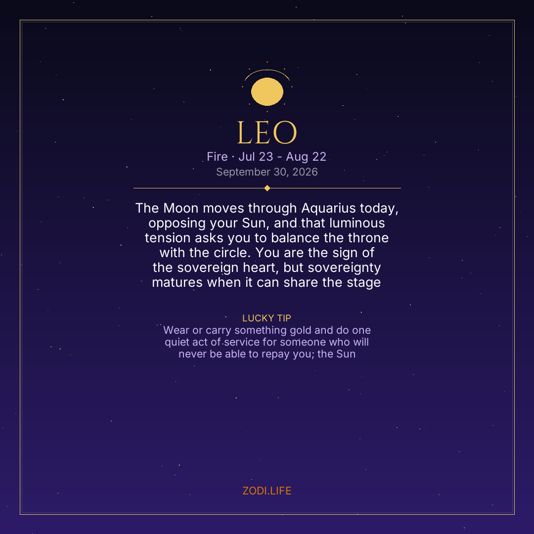 Leo Horoscope September 30, 2026