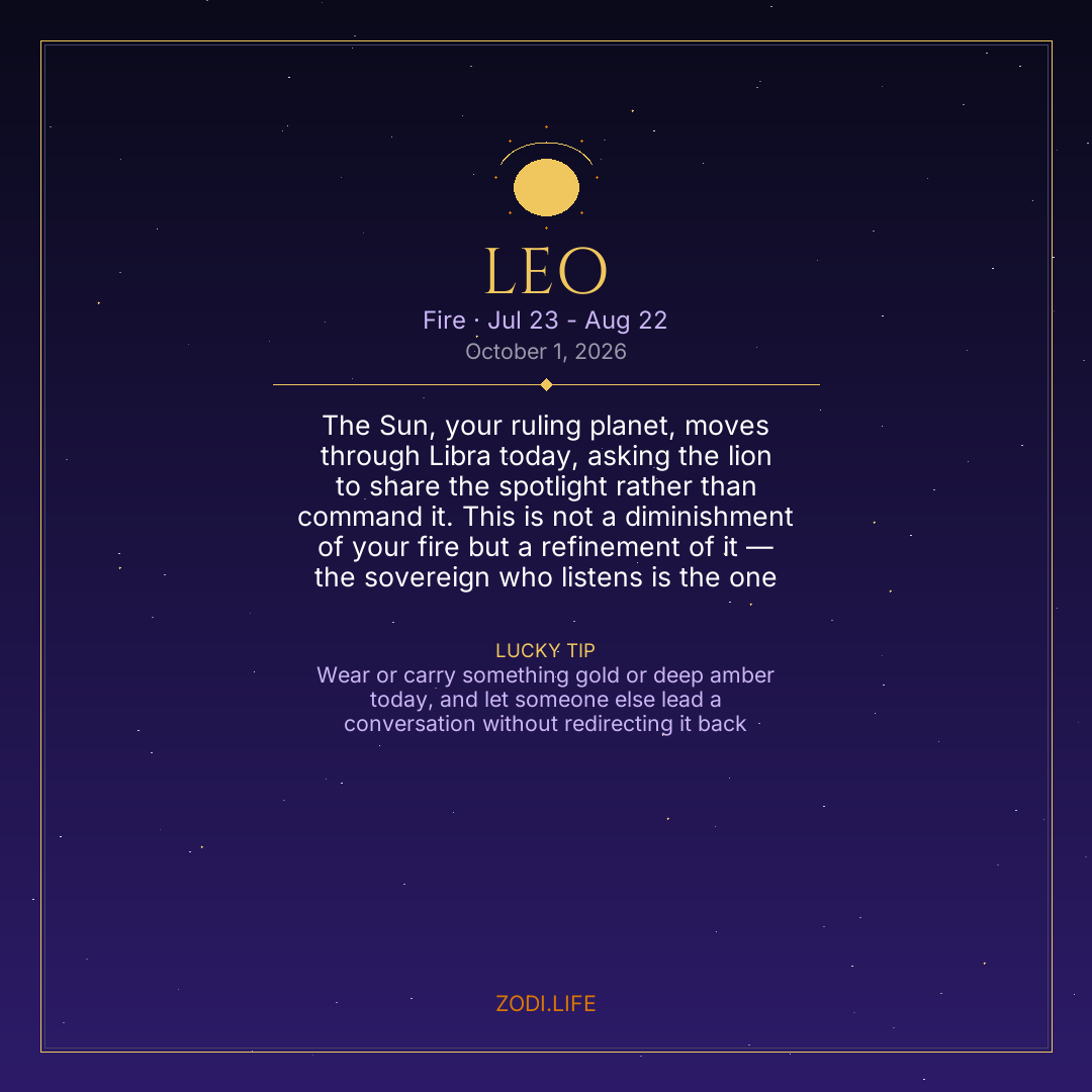 Leo Horoscope October 1, 2026