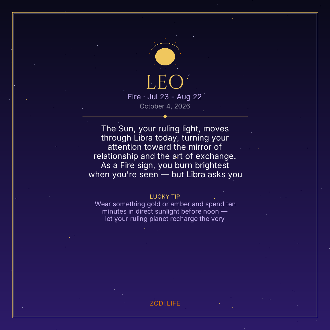 Leo Horoscope October 4, 2026