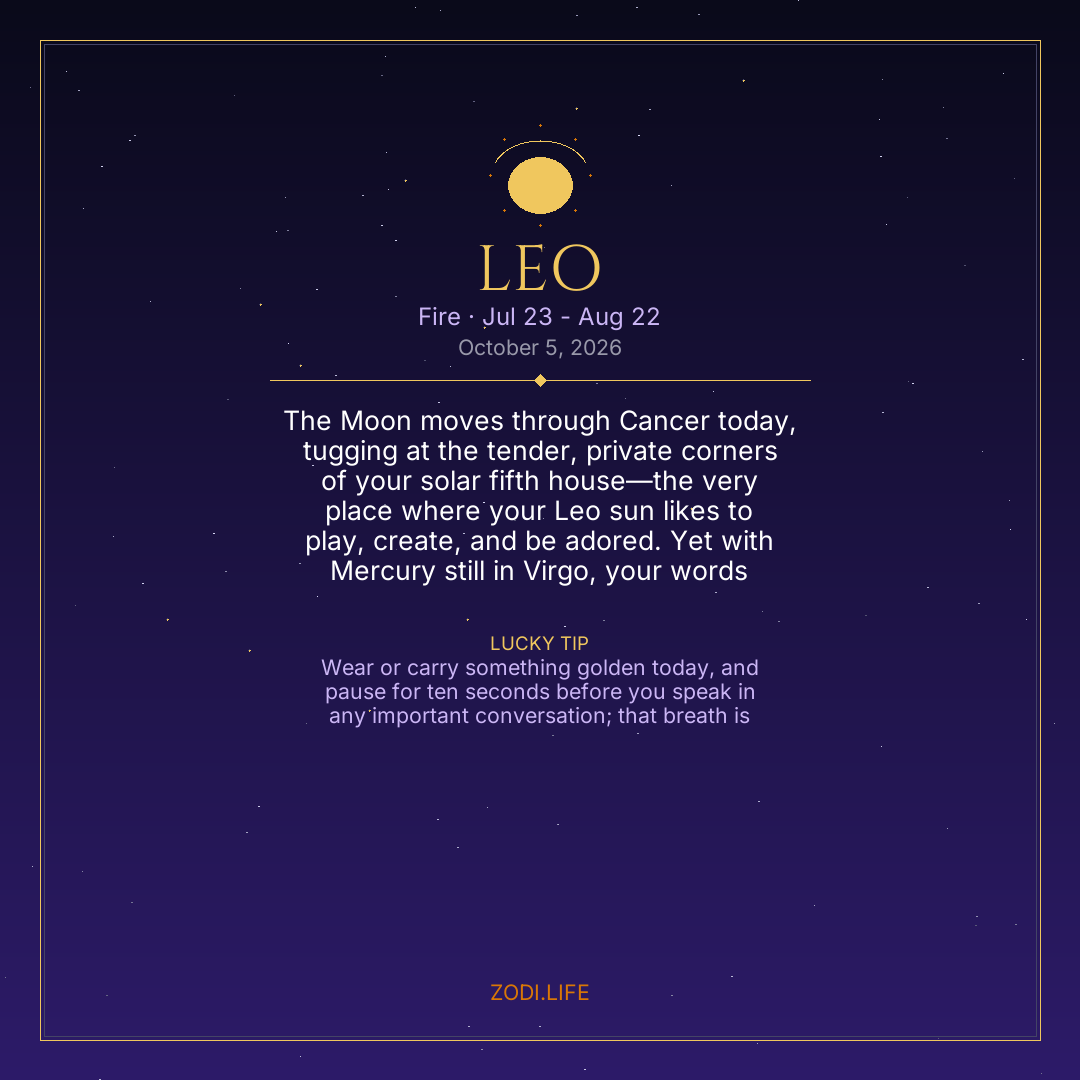 Leo Horoscope October 5, 2026