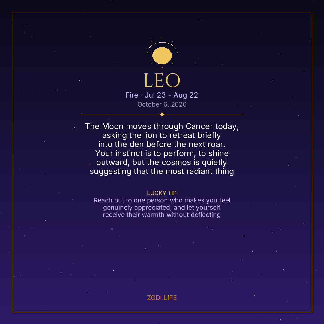 Leo Horoscope October 6, 2026