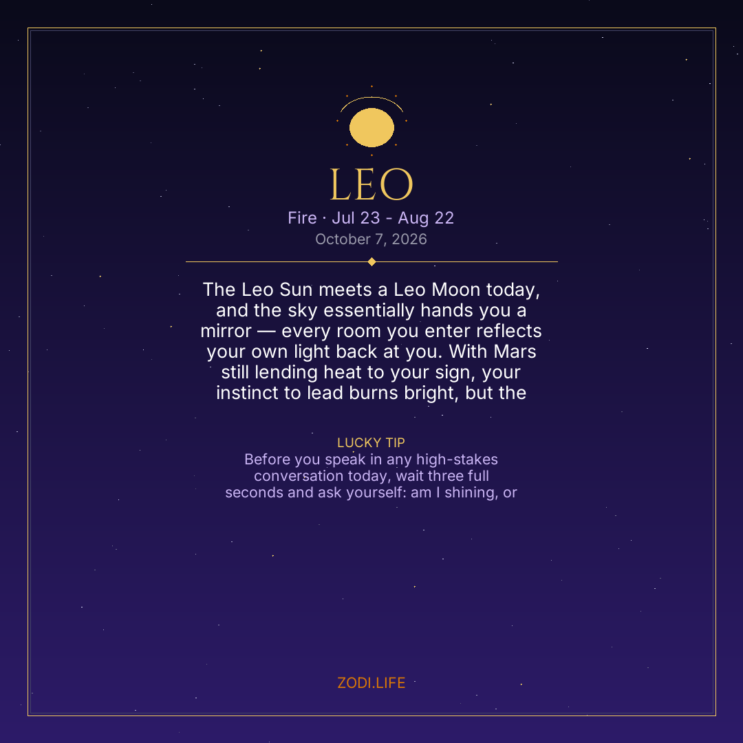 Leo Horoscope October 7, 2026