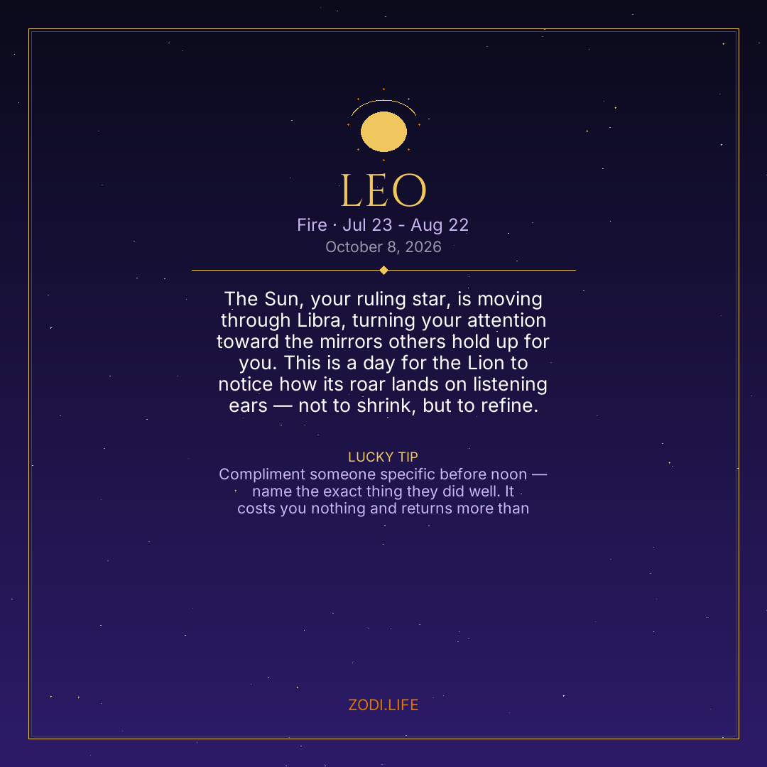 Leo Horoscope October 8, 2026