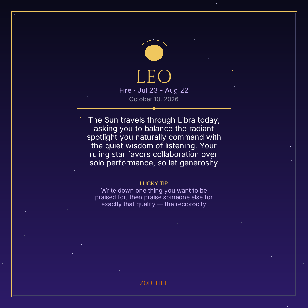 Leo Horoscope October 10, 2026