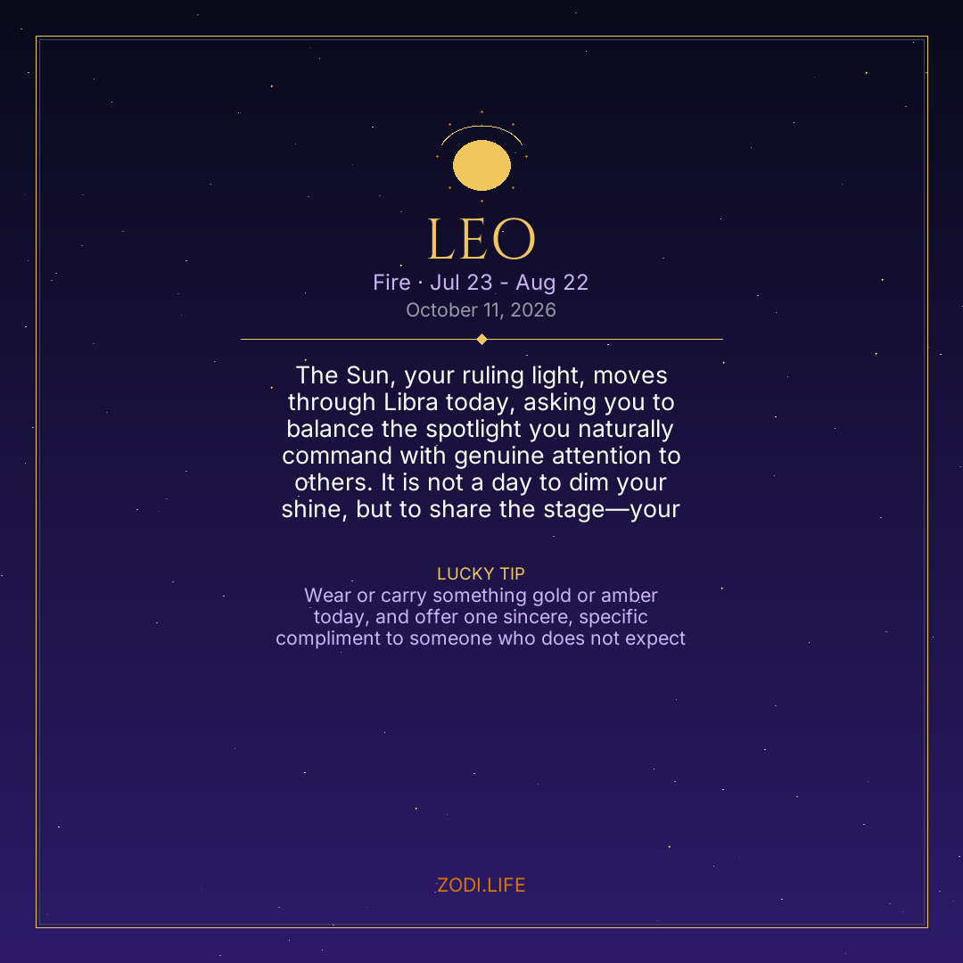 Leo Horoscope October 11, 2026