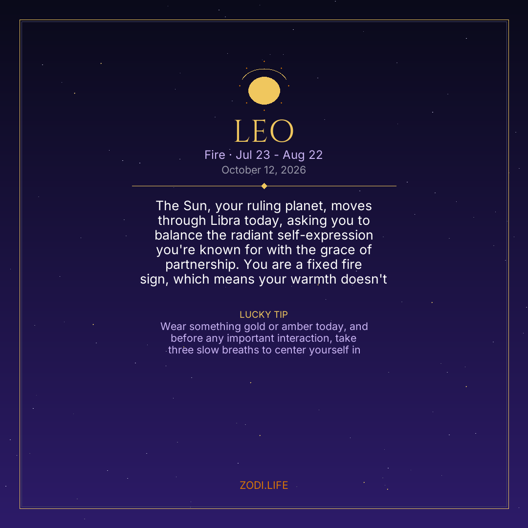 Leo Horoscope October 12, 2026