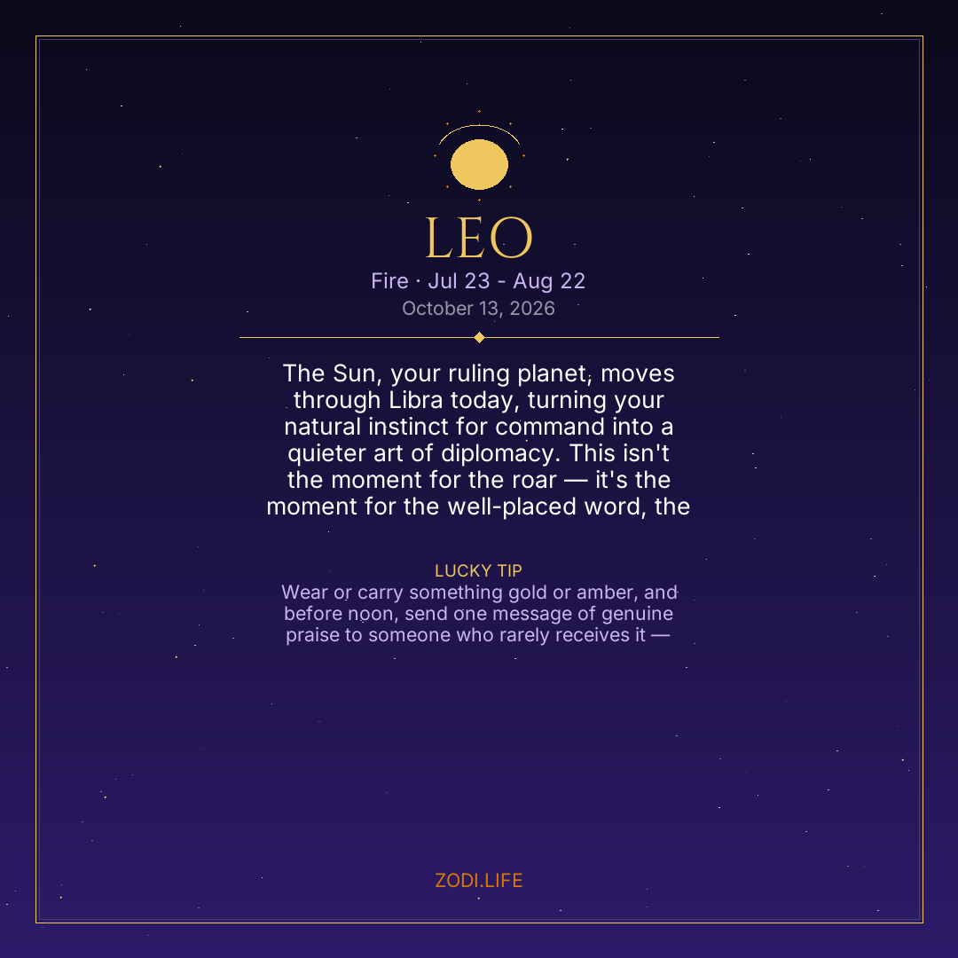 Leo Horoscope October 13, 2026