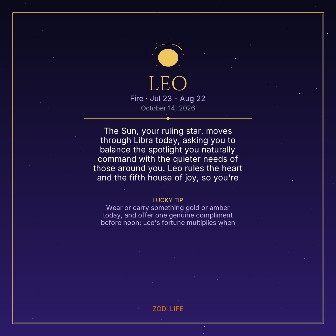 Leo Horoscope October 14, 2026