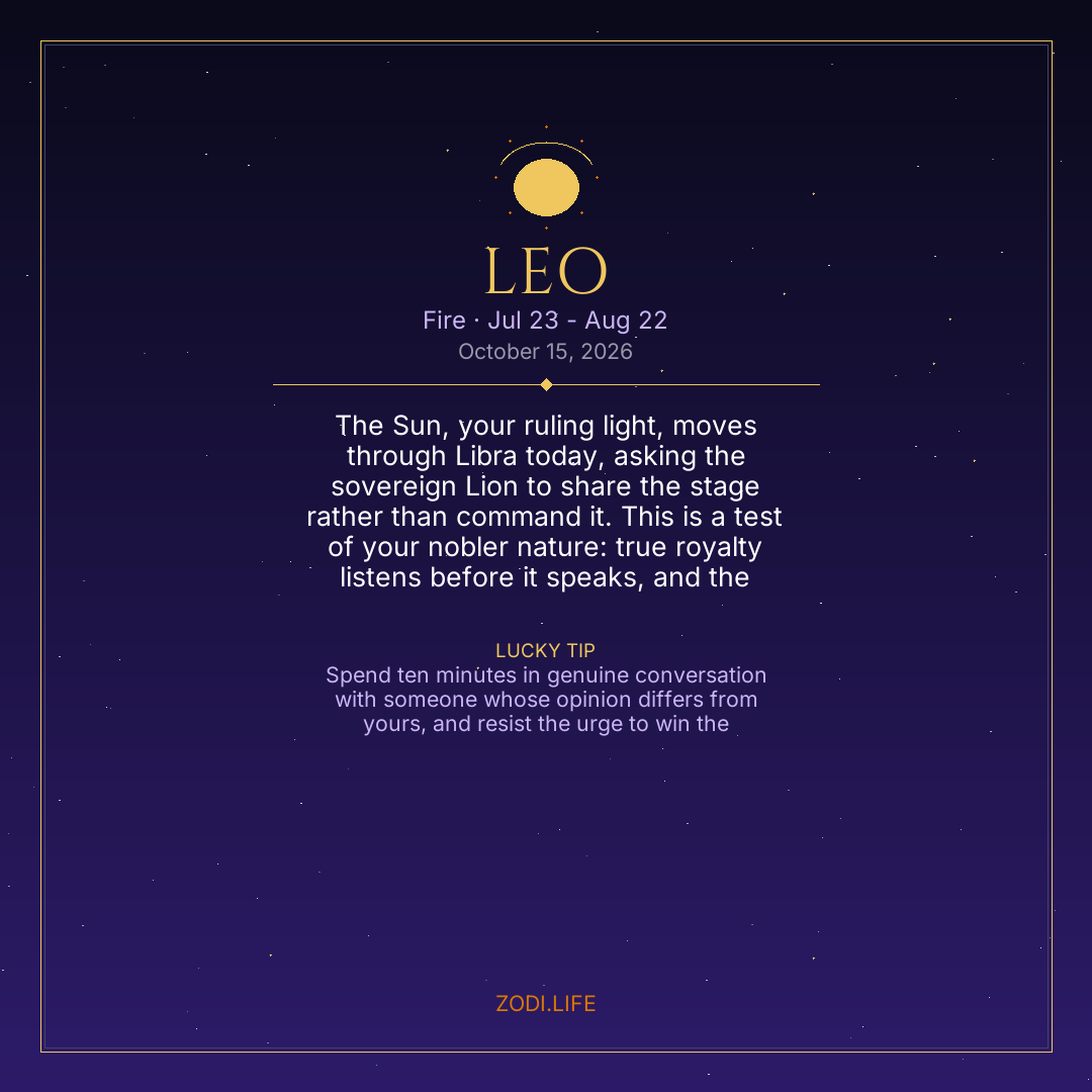 Leo Horoscope October 15, 2026