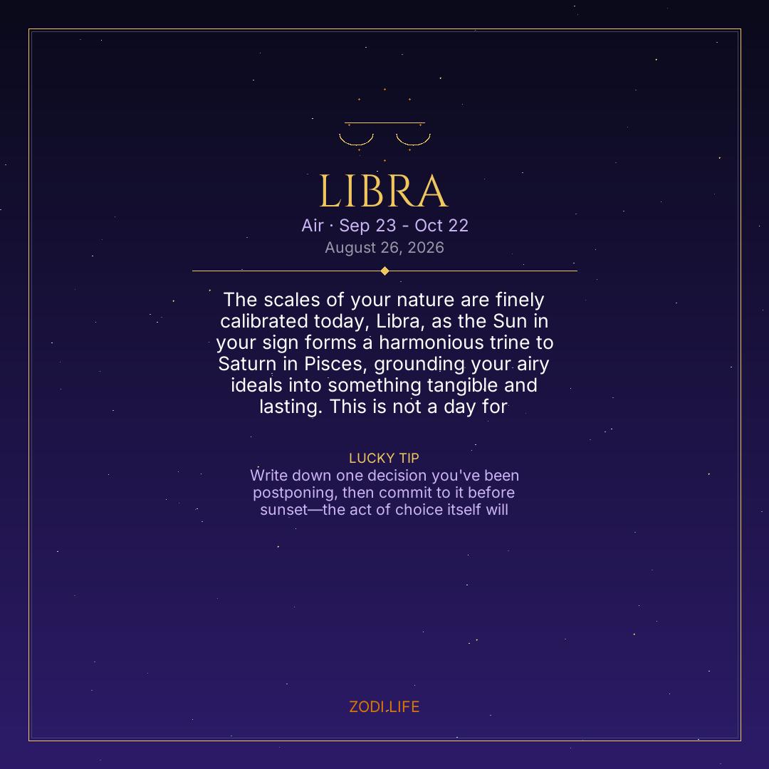 Libra Horoscope August 26, 2026