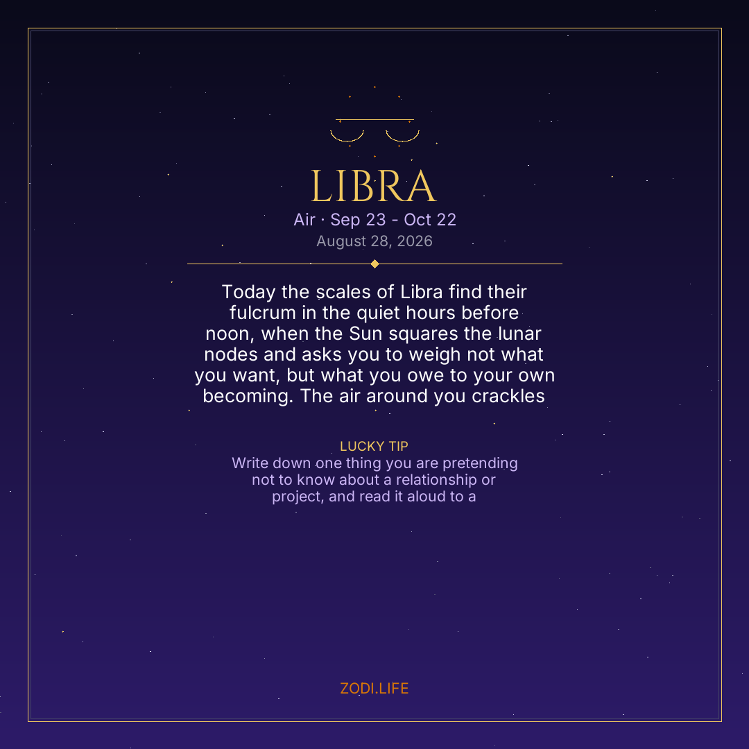 Libra Horoscope August 28, 2026