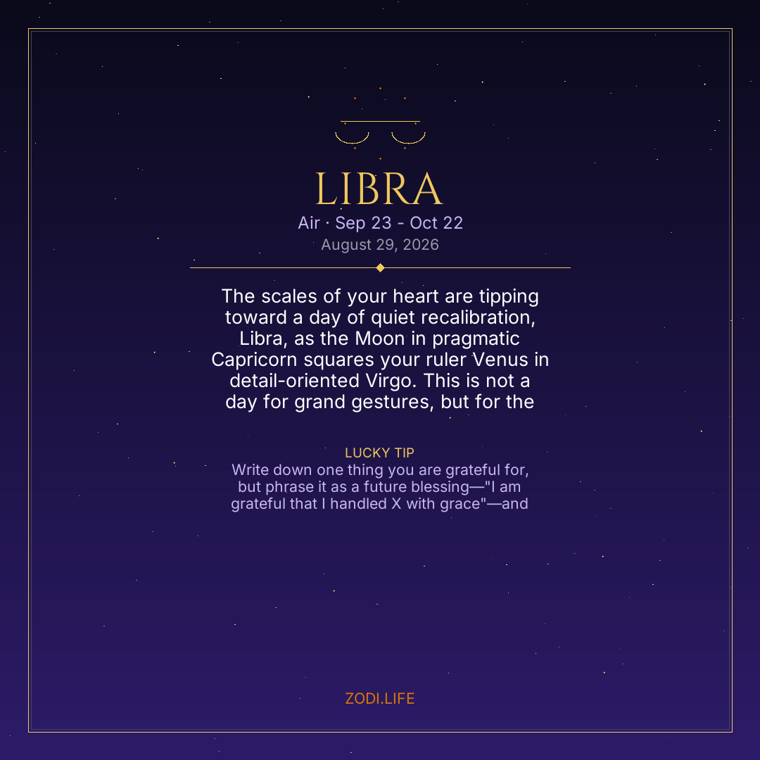 Libra Horoscope August 29, 2026