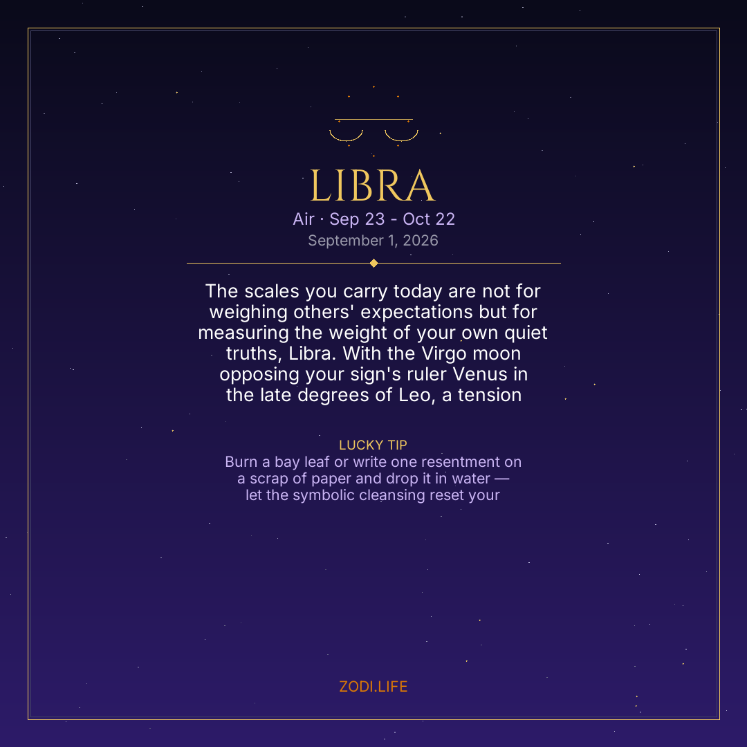 Libra Horoscope September 1, 2026