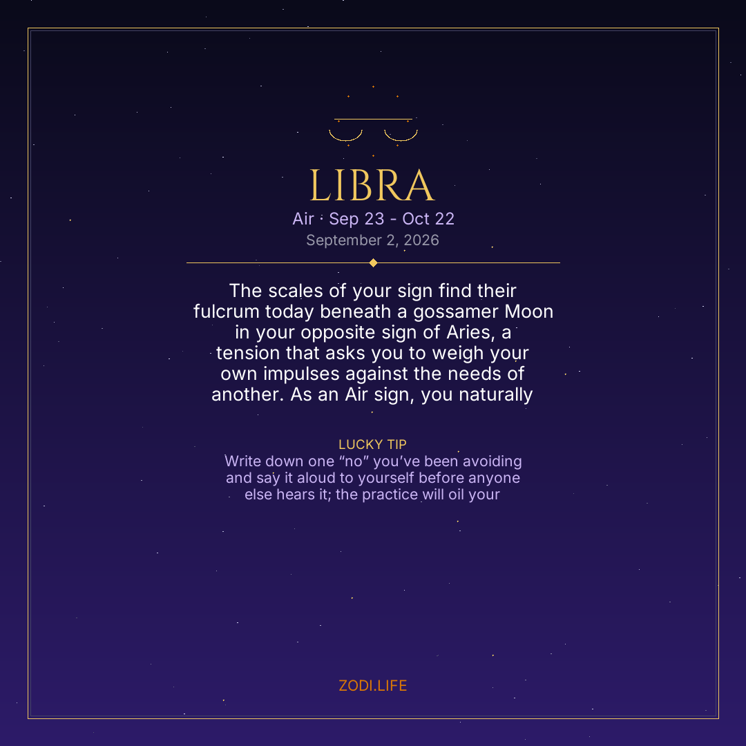 Libra Horoscope September 2, 2026