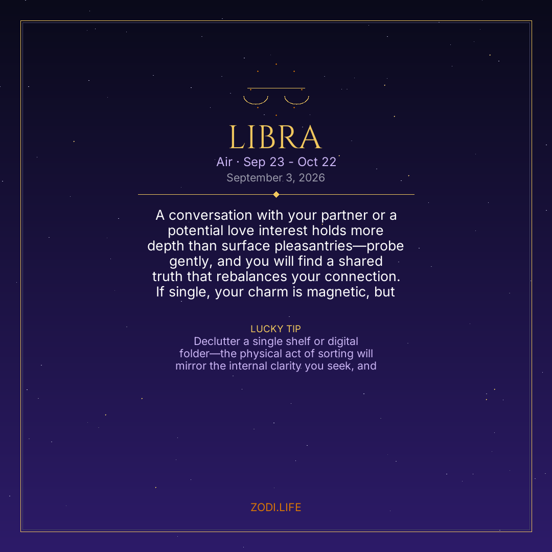 Libra Horoscope September 3, 2026