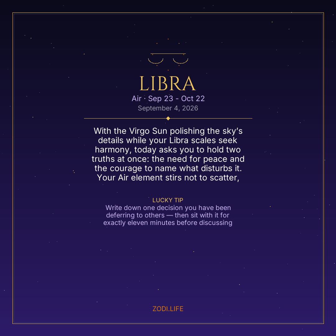 Libra Horoscope September 4, 2026