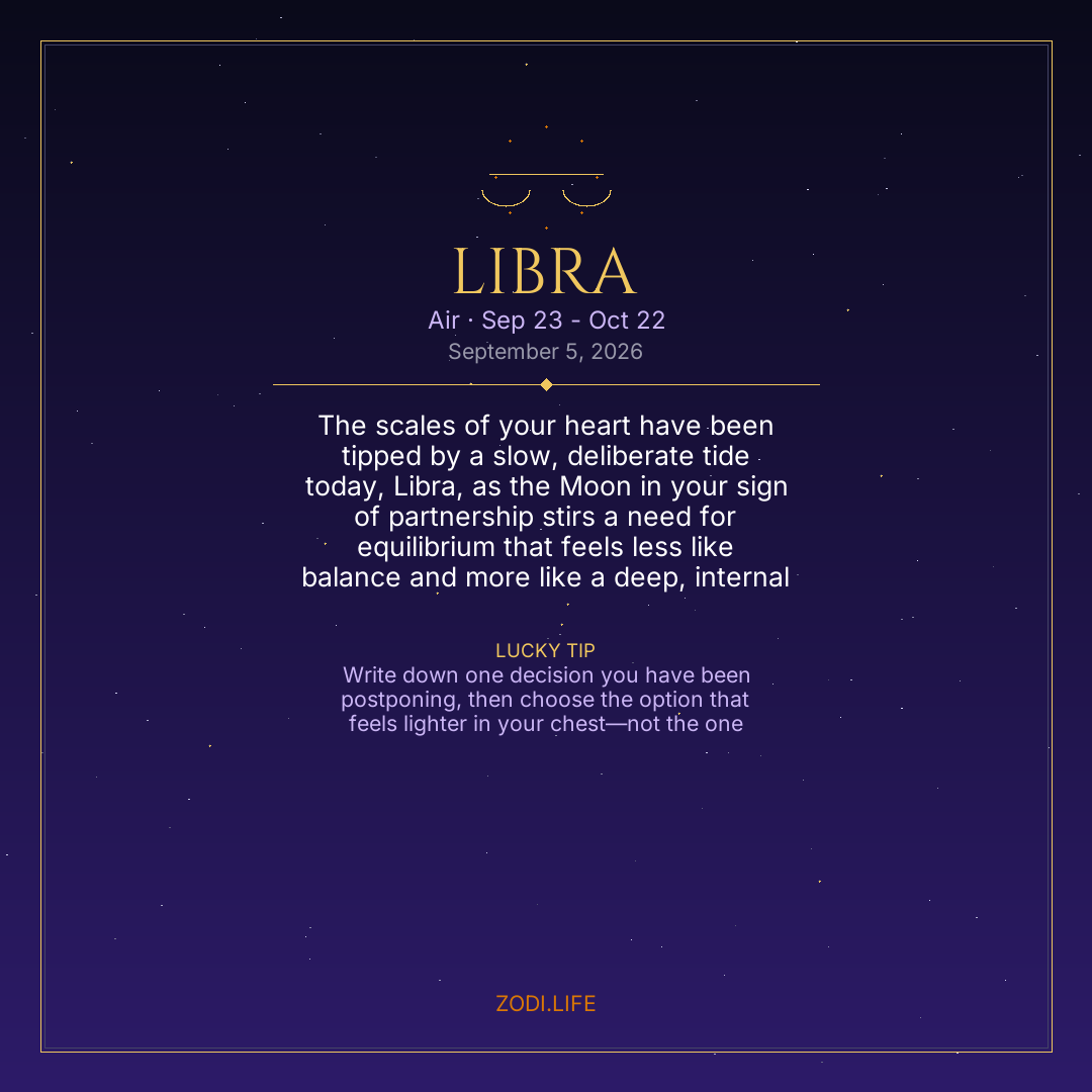 Libra Horoscope September 5, 2026