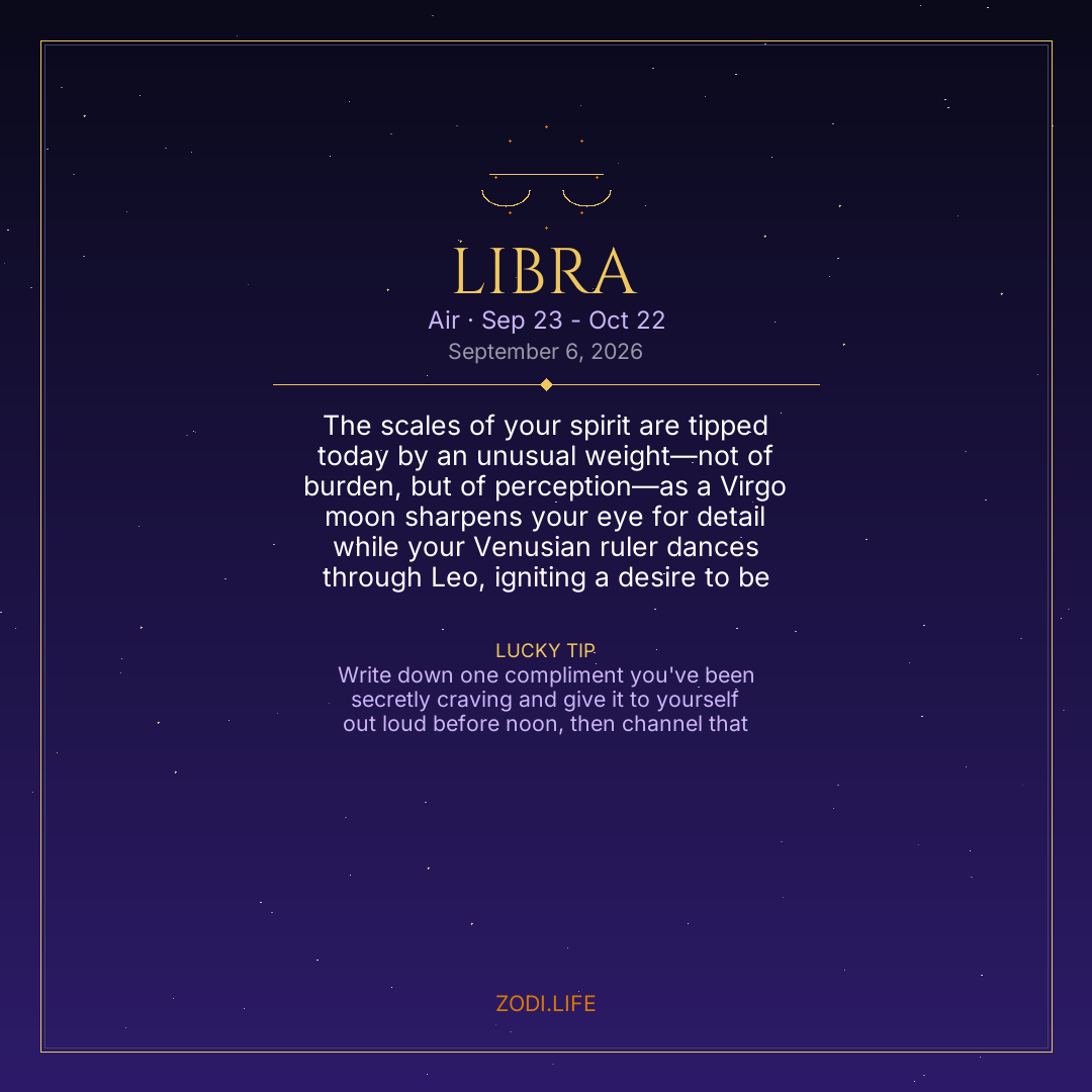 Libra Horoscope September 6, 2026