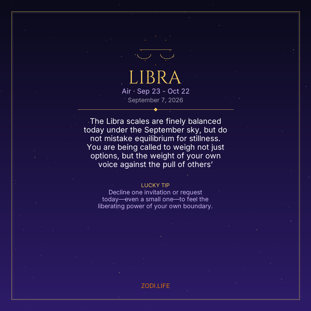 Libra Horoscope September 7, 2026