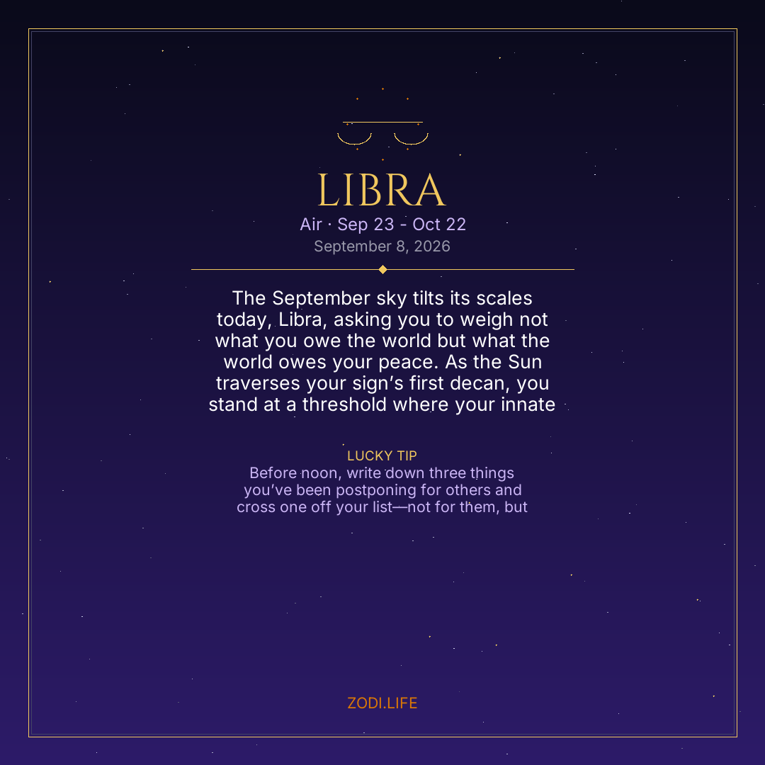 Libra Horoscope September 8, 2026