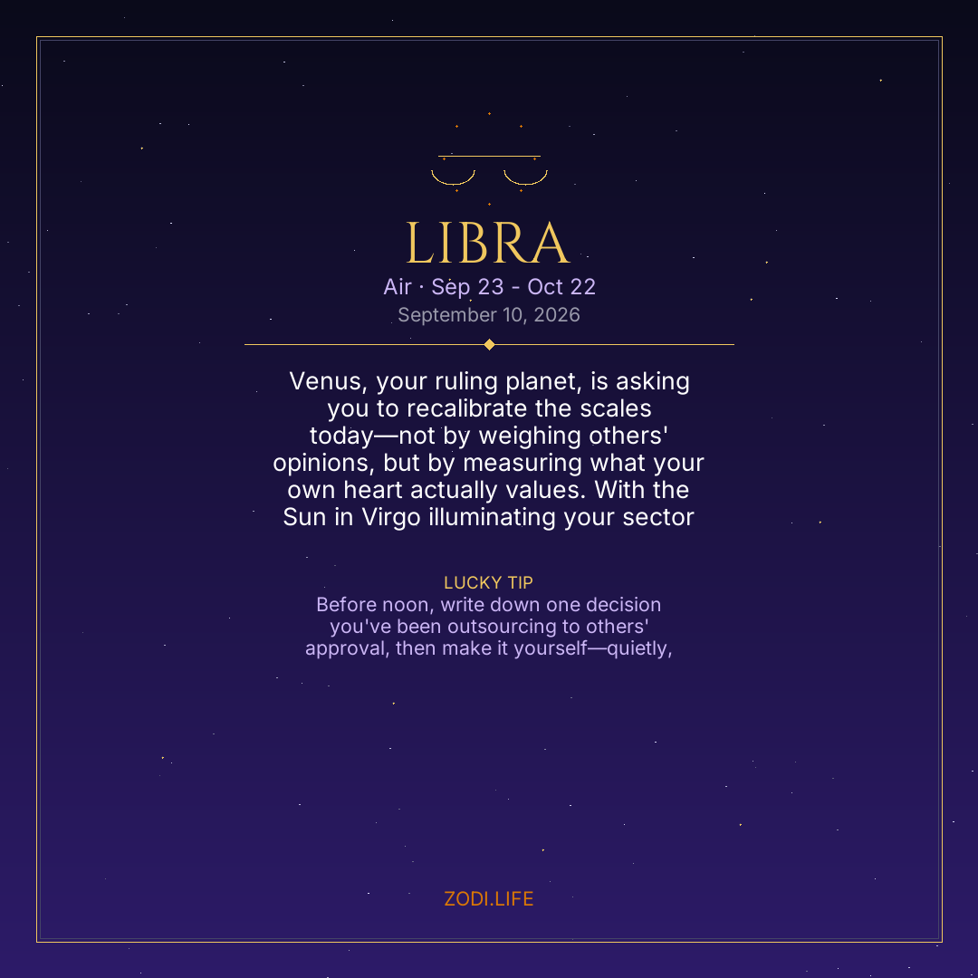 Libra Horoscope September 10, 2026