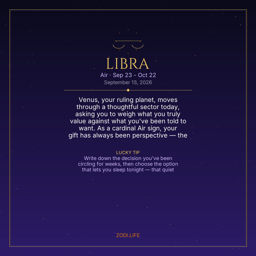 Libra Horoscope September 13, 2026