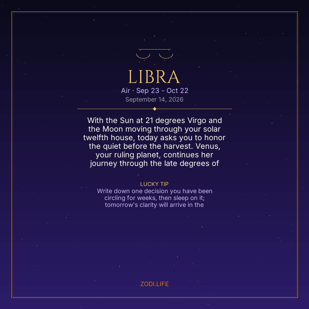 Libra Horoscope September 14, 2026