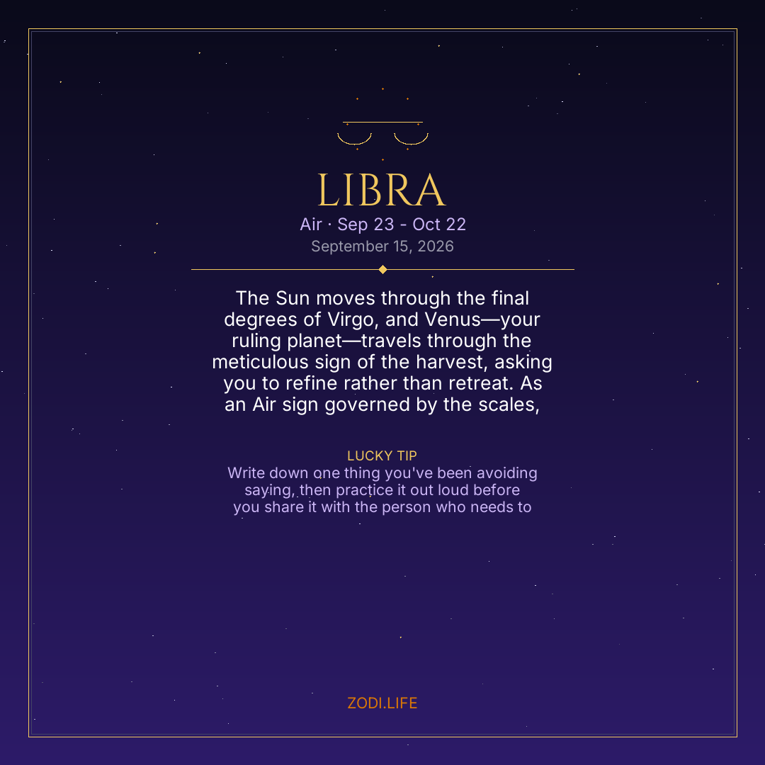 Libra Horoscope September 15, 2026