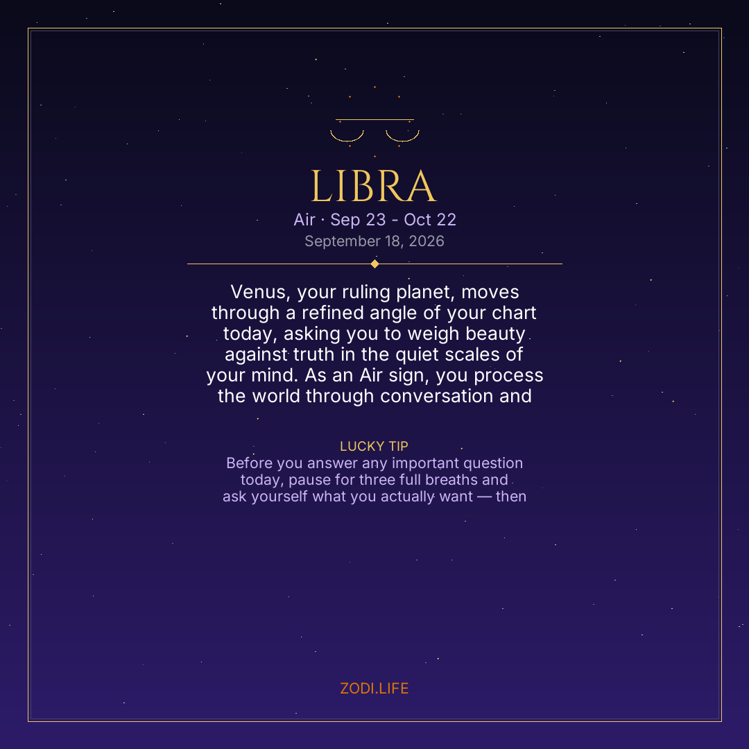 Libra Horoscope September 18, 2026