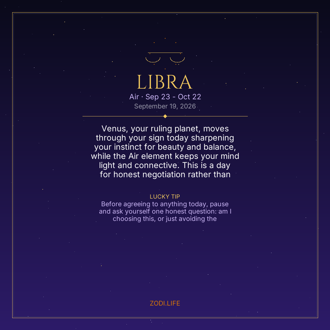 Libra Horoscope September 19, 2026