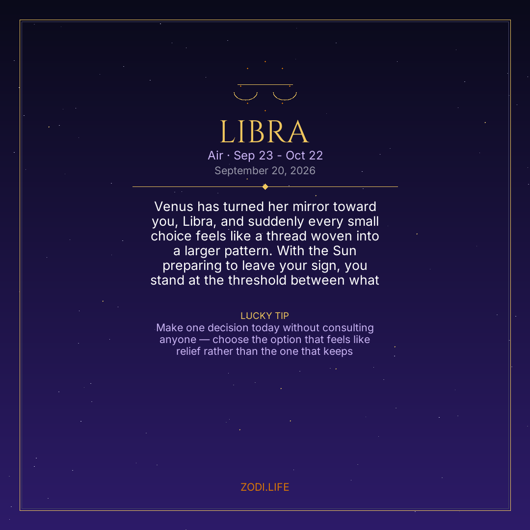 Libra Horoscope September 20, 2026