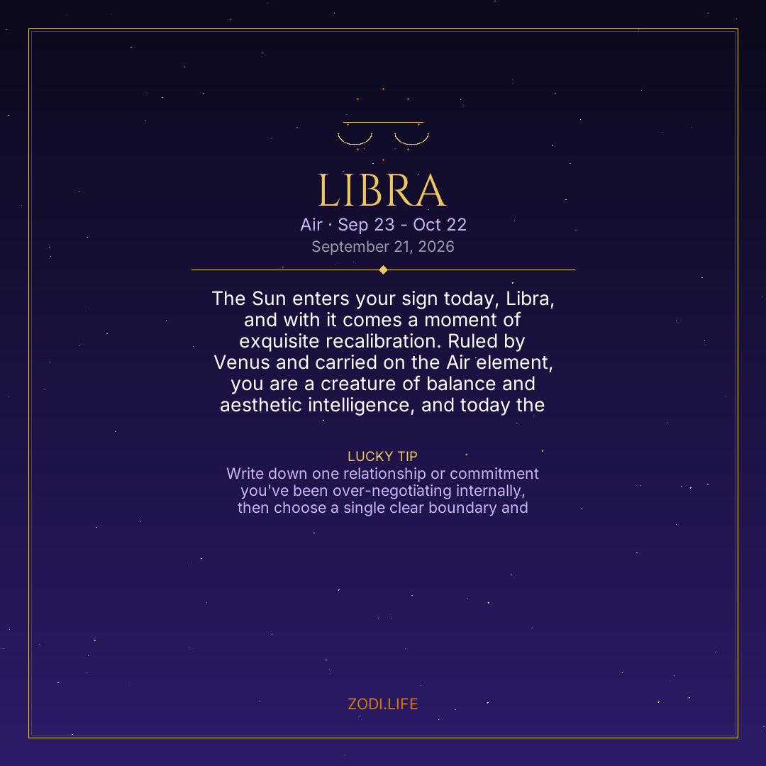 Libra Horoscope September 21, 2026