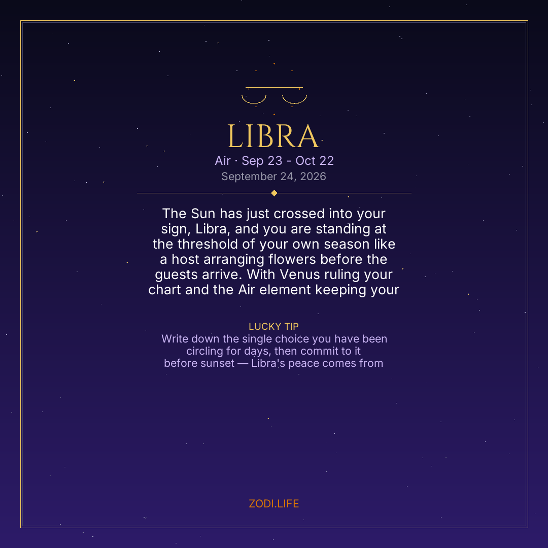 Libra Horoscope September 24, 2026
