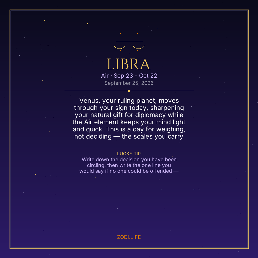 Libra Horoscope September 25, 2026
