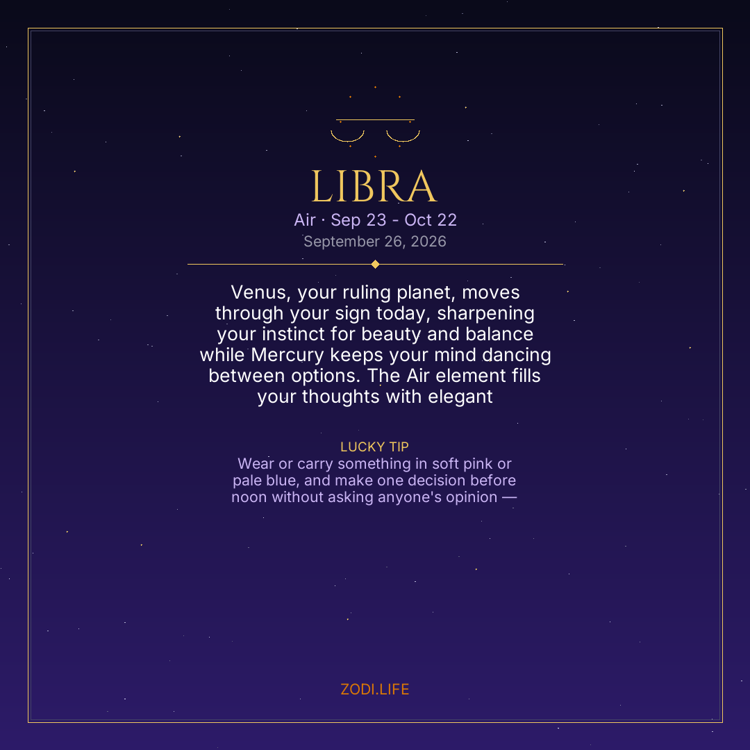 Libra Horoscope September 26, 2026
