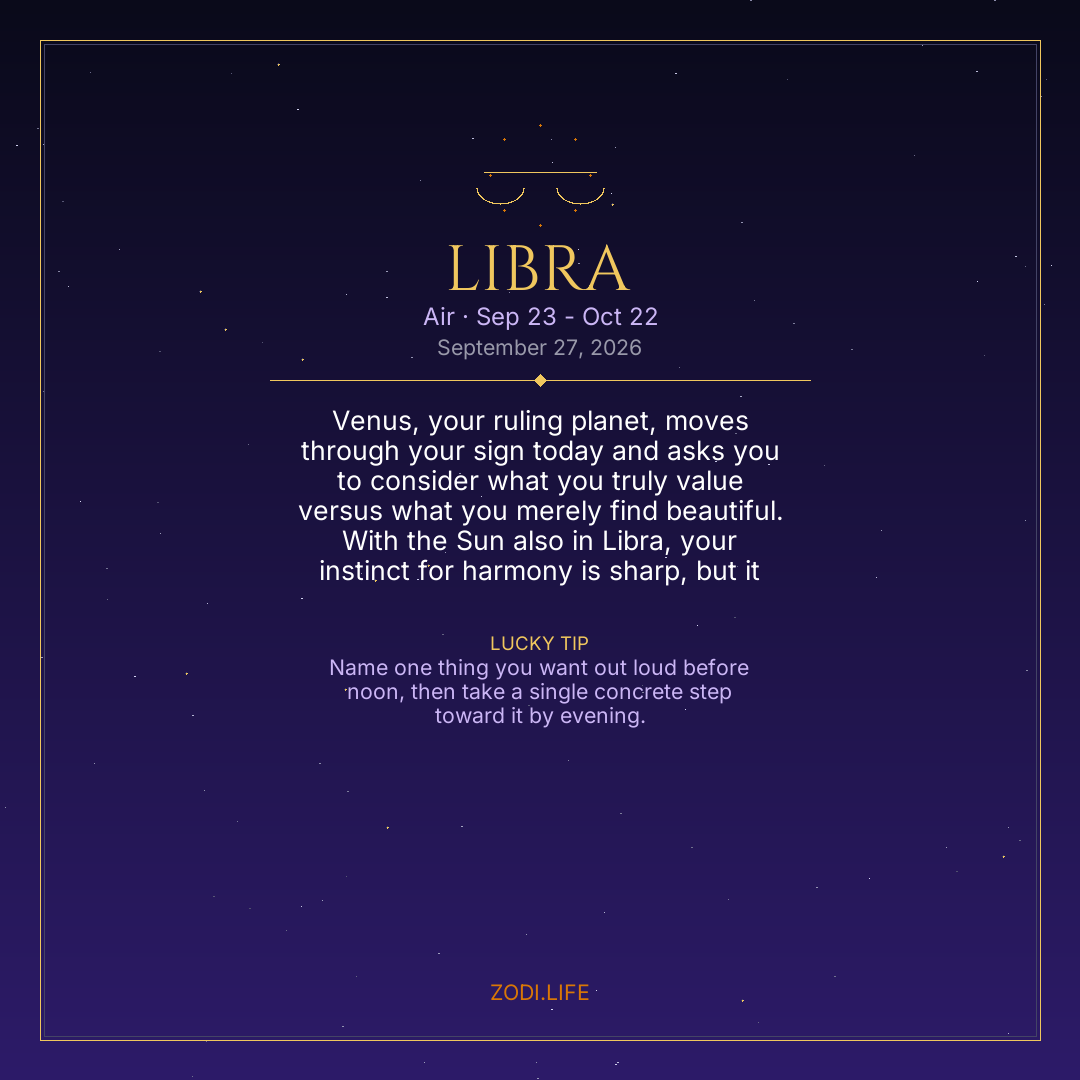 Libra Horoscope September 27, 2026