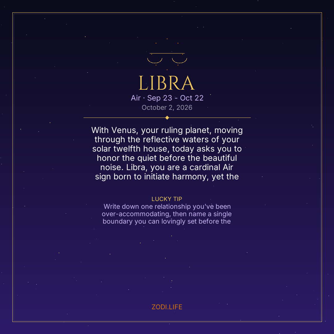 Libra Horoscope October 2, 2026