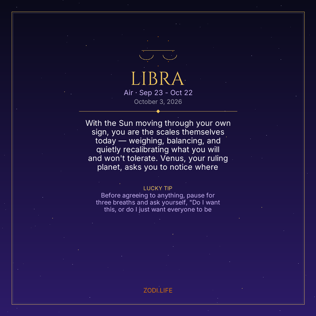 Libra Horoscope October 3, 2026