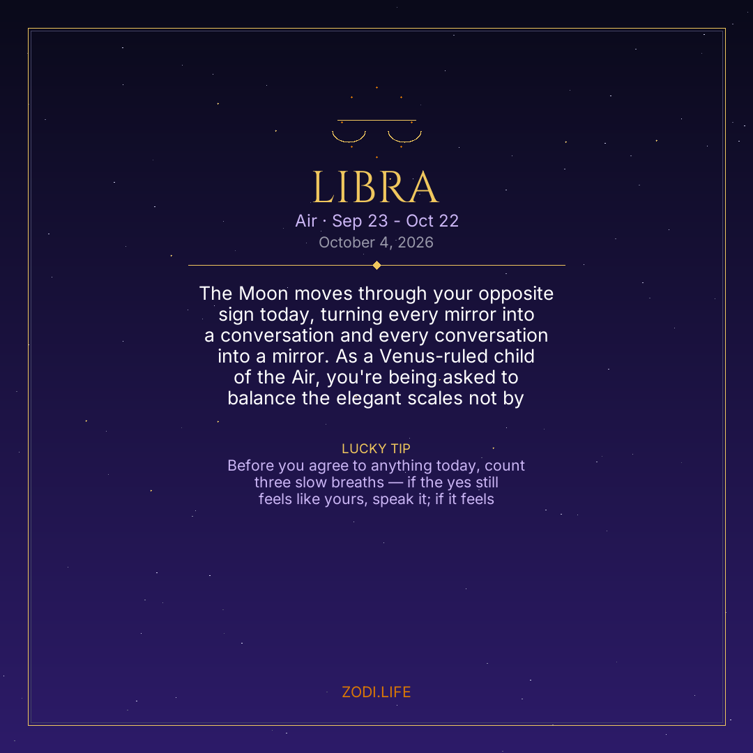Libra Horoscope October 4, 2026