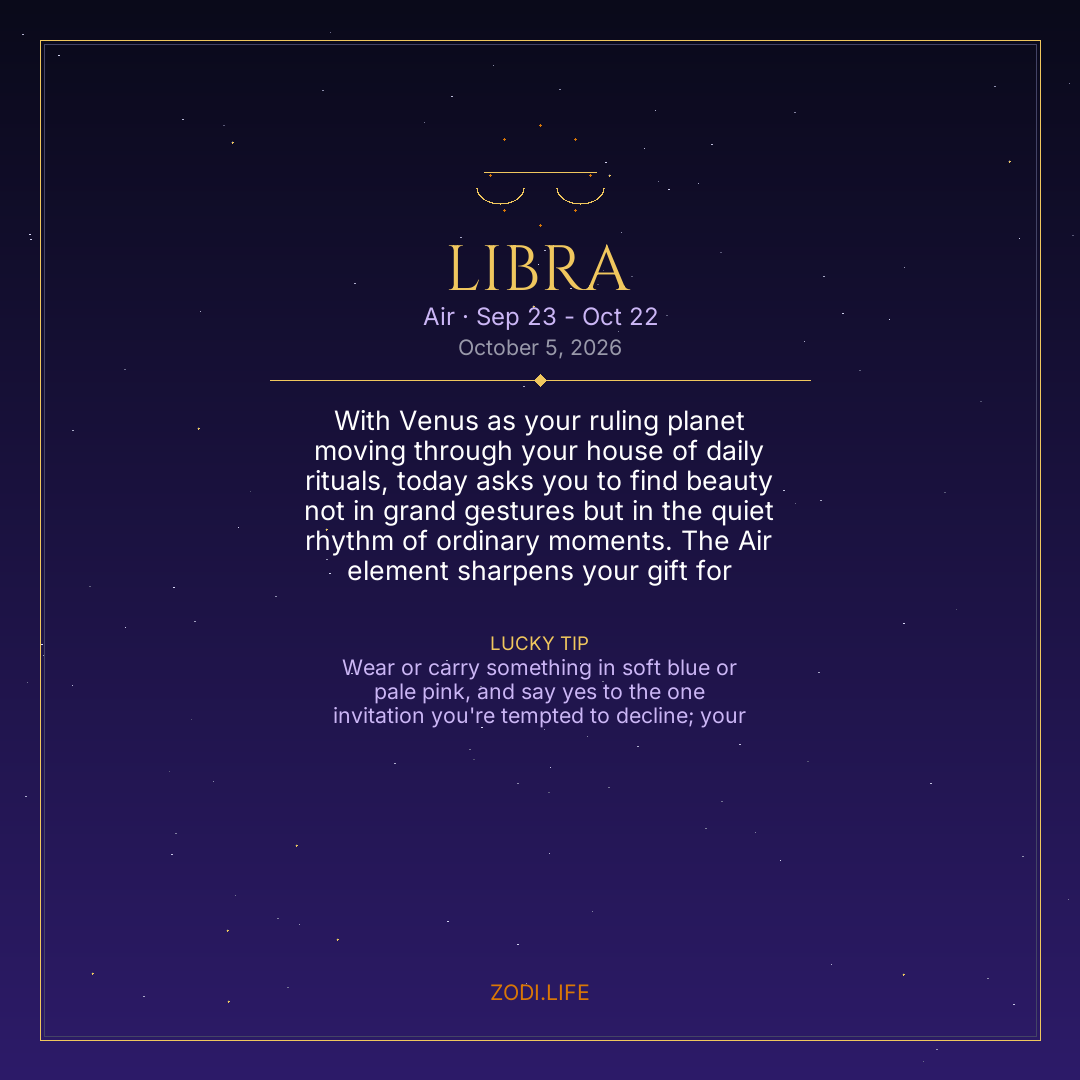 Libra Horoscope October 5, 2026