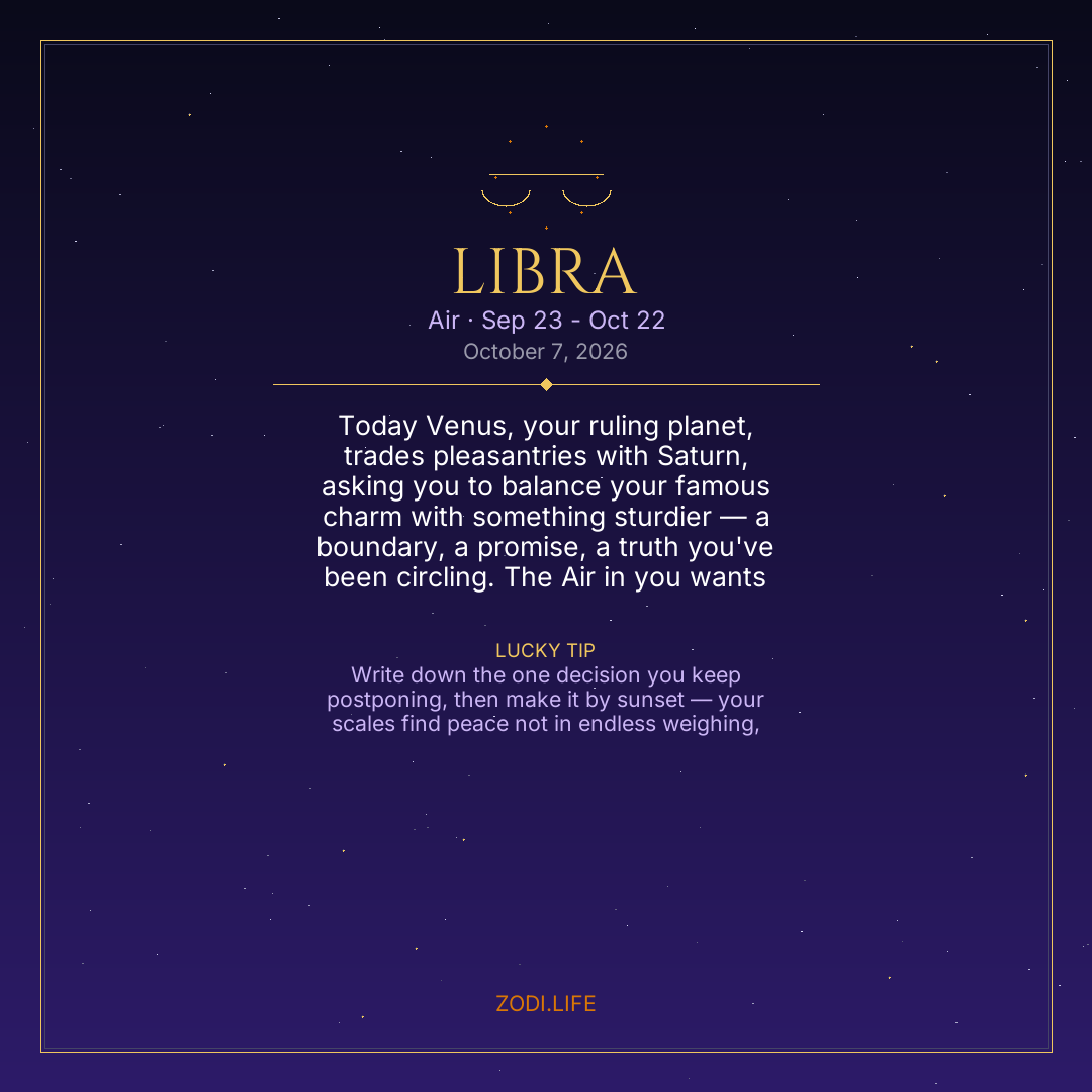 Libra Horoscope October 7, 2026