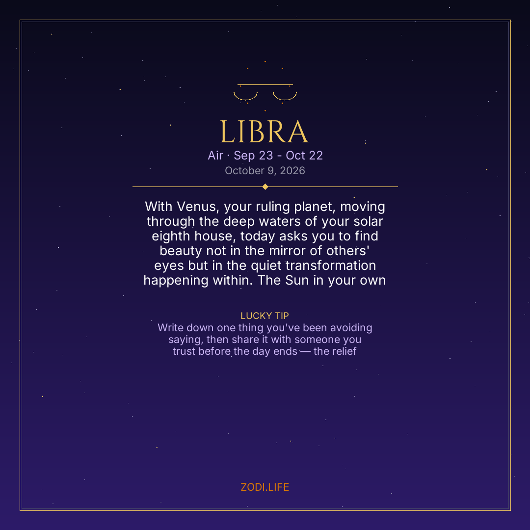 Libra Horoscope October 9, 2026