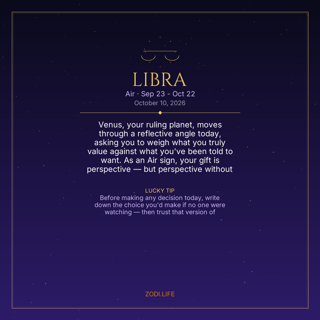 Libra Horoscope October 10, 2026