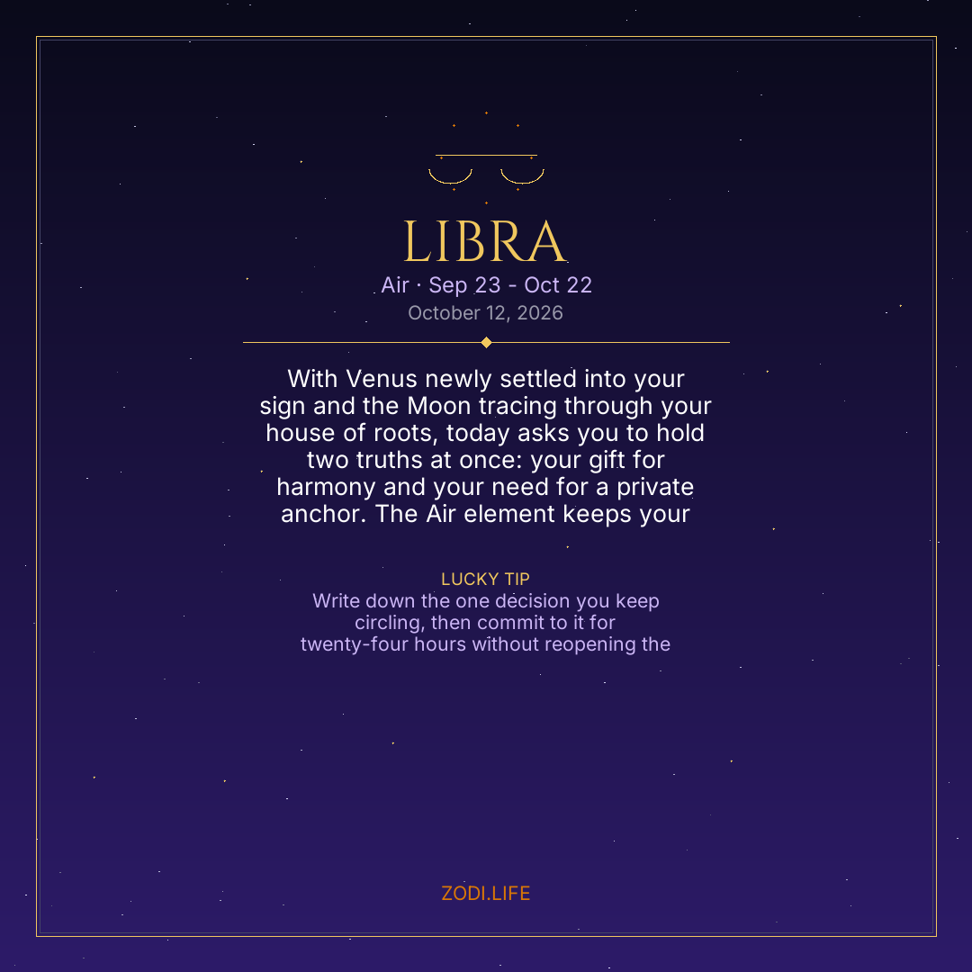 Libra Horoscope October 12, 2026