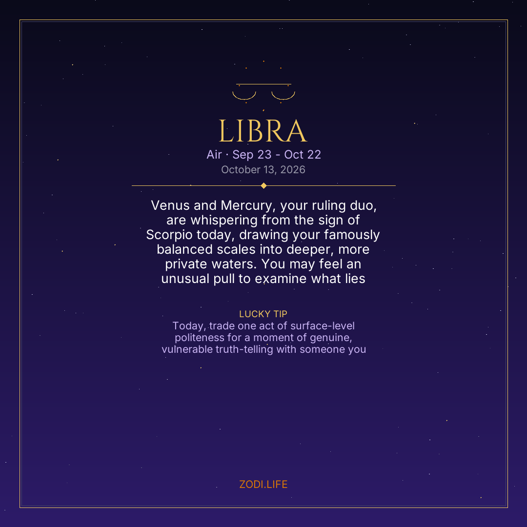 Libra Horoscope October 13, 2026