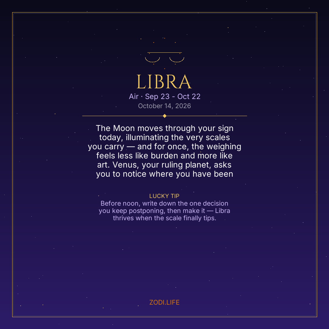 Libra Horoscope October 14, 2026