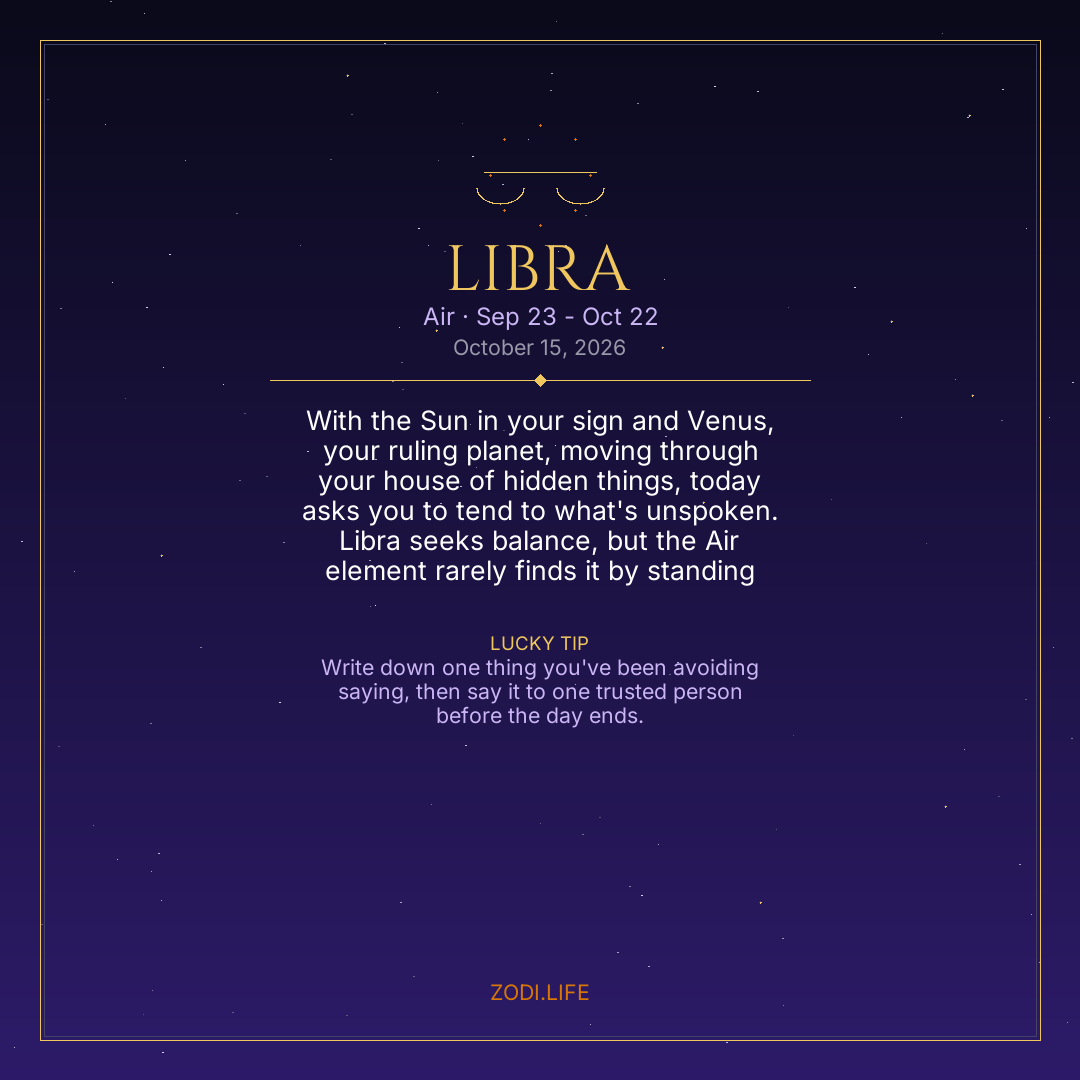 Libra Horoscope October 15, 2026