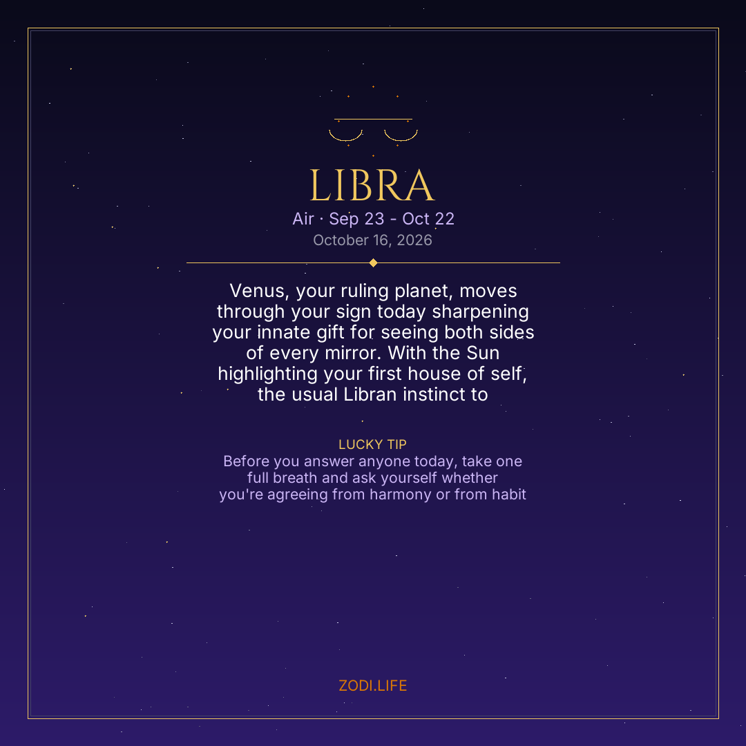 Libra Horoscope October 16, 2026